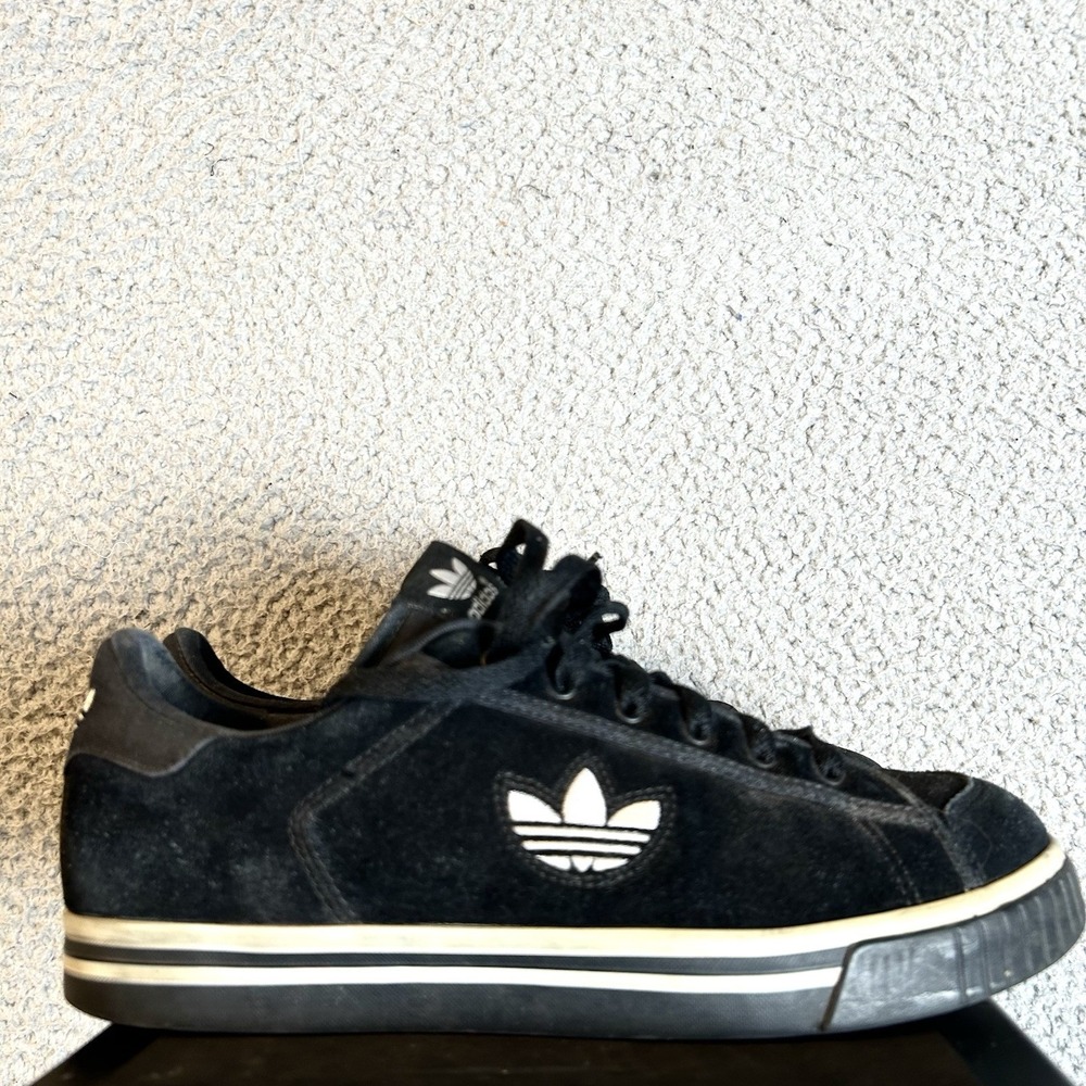 Adidas OG Super Skate Sneakers Mens 8.5 Wmns 10 Black Leather 2006 Rare KORN